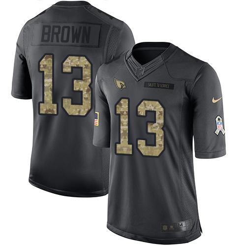 Nike Cardinals #13 Jaron Brown Black Men's Stitched NFL Limited 2016 Salute to Service Jersey - Click Image to Close